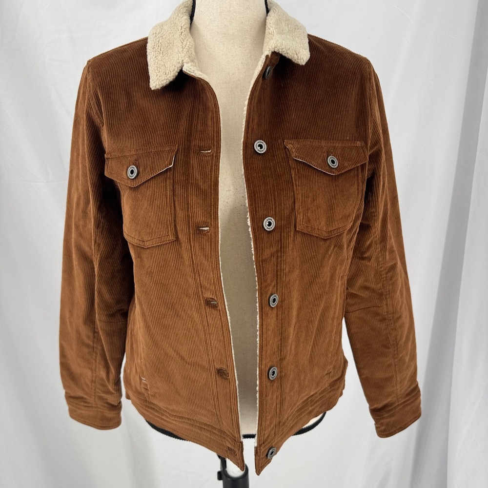 Kuhl Joyrydr Corduroy Sherpa Lined Jacket Brown Womens Medium Quilted Lined Coat